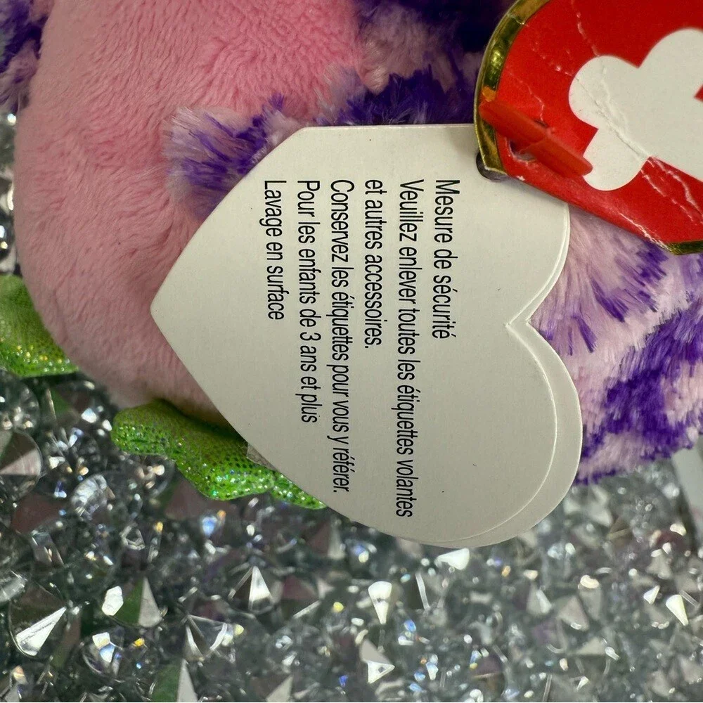 TY Beanie Ballz Purple & Pink Plush Owl round cute Izzy Jan 07 owl 🦉